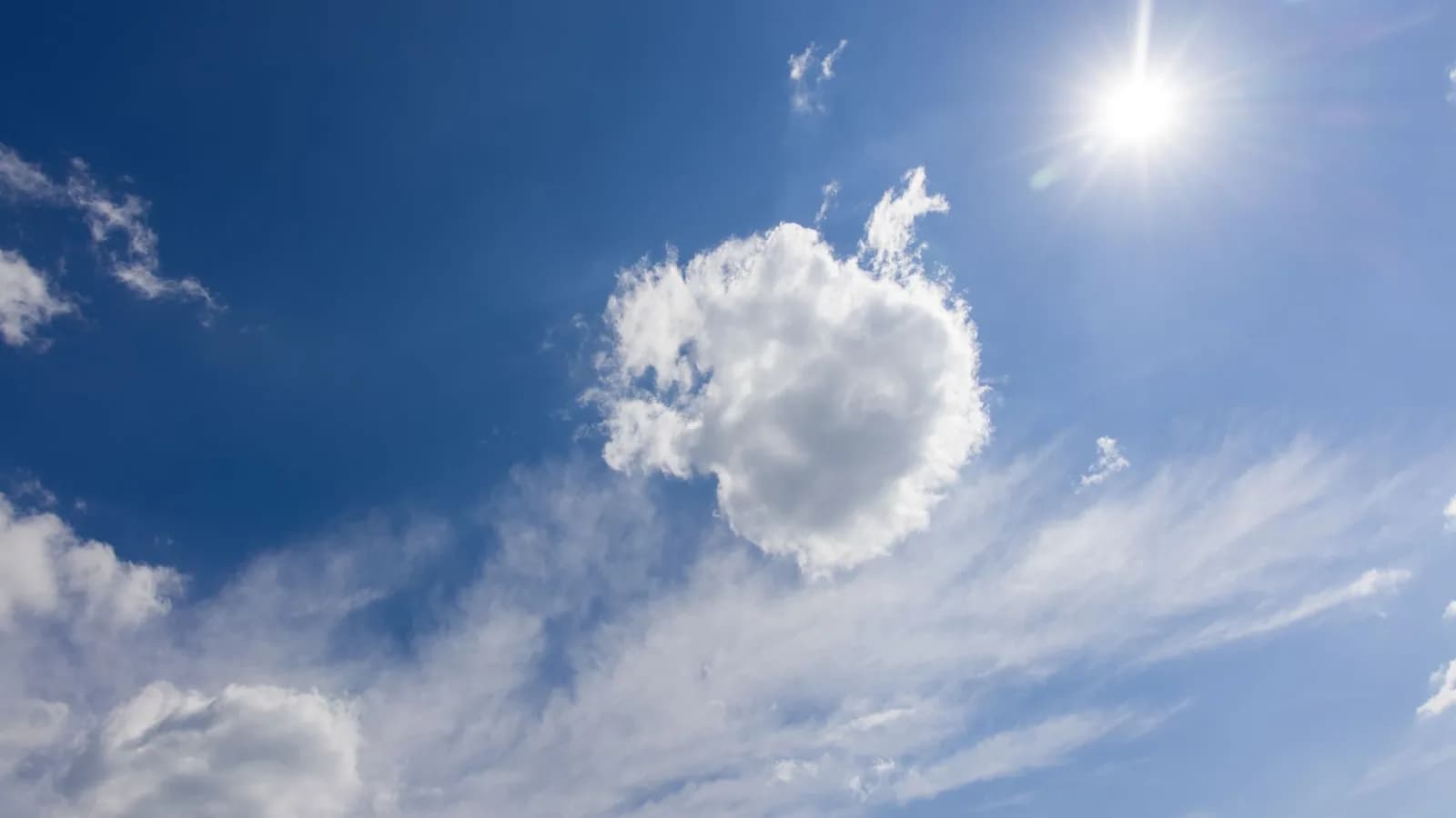 Smooth weather with clear skies over urban and rural areas