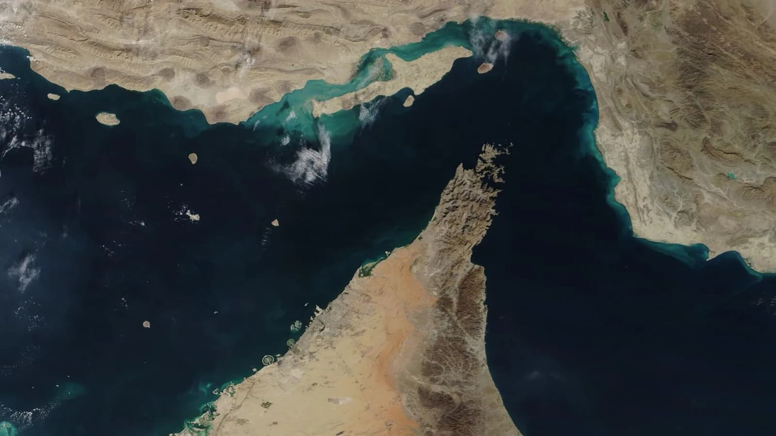 Military ships and smoke near coast